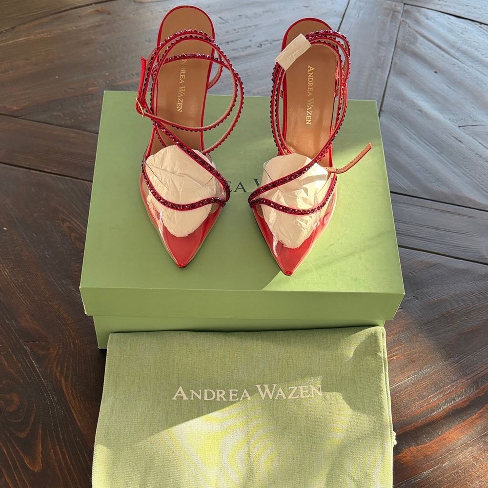 Andrea Wazen 100MM Embellished Stilettos size 6.5